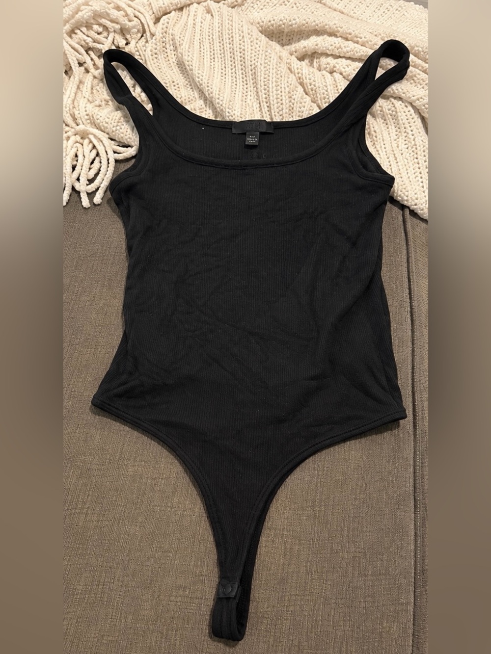 ATM Anthony Thomas Melillo Black Ribbed Bodysuit – Size Small